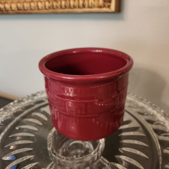 Longaberger Woven Traditions Paprika Salt Crock - 1 Pint , Like New! Ceramic - Picture 3 of 5